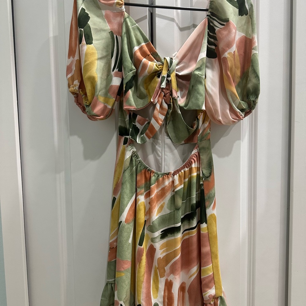 SHEIN Multicolor Abstract Midi Dress